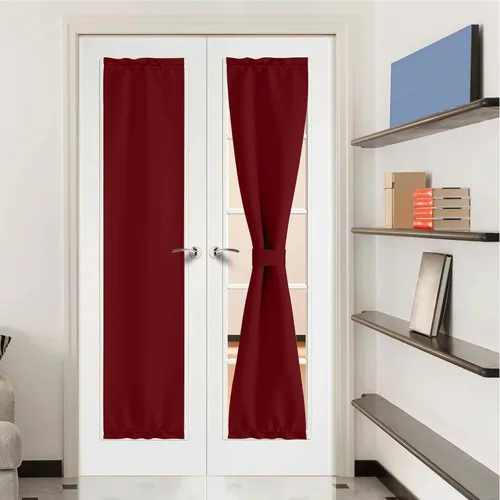 Vista 159 de NICETOWN Cortinas 100% opacas para puerta francesa, cortinas de privacidad para ventana, persianas de oscurecimiento de habitación de 25 x 64