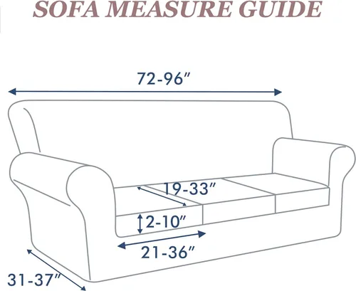 Vista 6 de hyha Fundas elásticas para sofá de 4 piezas, fundas suaves para sofá de 3 cojines, protector de muebles lavable, funda de sofá para sala de estar