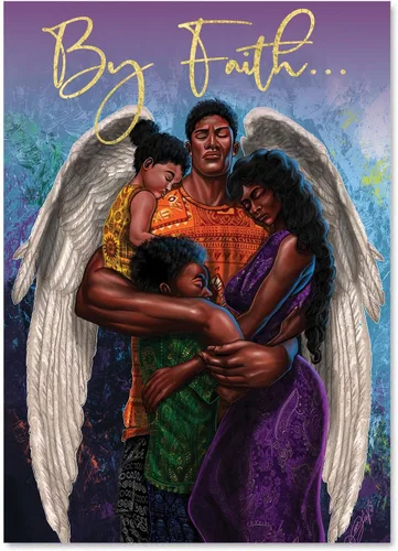 Vista 5 de African American Expressions - Juego de tarjetas navideñas en relieve en caja - Diseños de temporada inspiradores - Juego de 15 (5x7) tarjetas