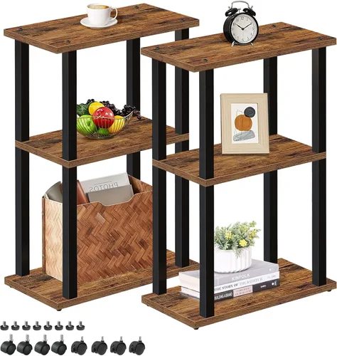 Vista 13 de TUTOTAK - Mesa auxiliar pequeña y estrecha con estación de carga; mesa de centro delgada para espacios pequeños; mesita de noche delgada con puertos