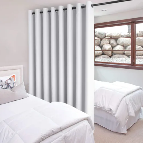 Vista 74 de DWCN Cortina divisora de habitación para total privacidad con bloqueo de luz - Cortinas térmicas para puerta de patio, sala de estar, división