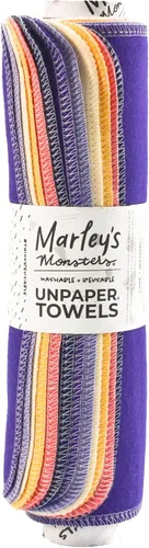 Vista 18 de Marley's Monsters UNpaper Towels - Rollo de 24 unidades, toallas de papel reutilizables, sin papel, algodón, sin árboles (rayas negras y blancas)