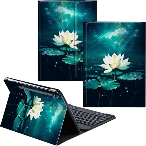 Vista 19 de Funda para Samsung Galaxy Tab S6 Lite 2022/2020 Teclado Inalámbrico Desmontable y Cubierta De Soporte De Cuero PU Funda Protectora Para Samsung