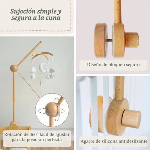 Vista 4 de Sorrel + Fern Soporte de piso móvil para cuna de bebé, altura ajustable de Soporte de piso (3D)