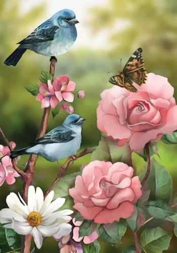 Vista 7 de Briarwood Lane Bandera de jardín de primavera Bridge in Bloom