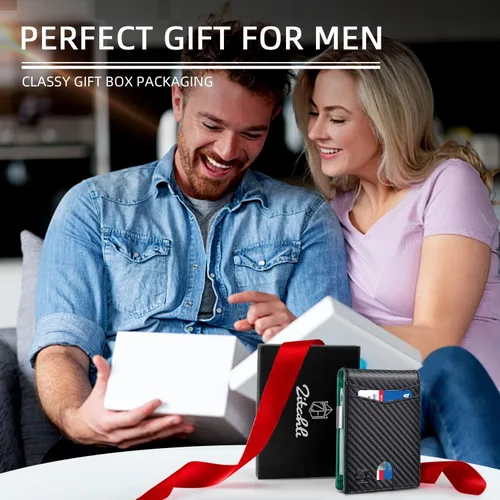 Vista 6 de Zitahli - Billetera delgada con 12 ranuras para tarjetas, ventana de identificación con clip para dinero, bolsillo frontal RFID plegable, pequeña