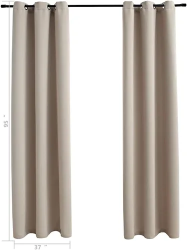 Vista 4 de Cortinas opacas con anillos, 2 piezas, cortinas de oscurecimiento de habitación, cortinas de ventana, cortinas aisladas, cortinas de bloqueo de luz