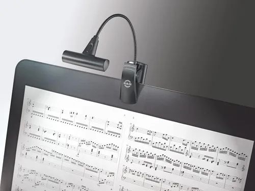 Vista 2 de K&M König & Meyer 12247.000.555 - Lámpara LED FlexLight modelo T 8 LED FlexLight Lámpara brillante ajustable Clip a soporte/mesa/bandejas/libros