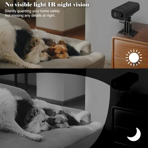 Vista 8 de W9 Mini Cámara Impermeable para Cada Rincón, Duración de Batería Sin Cables a Juego, Cámaras de Seguridad Inteligentes Compactas para Hogar 4K