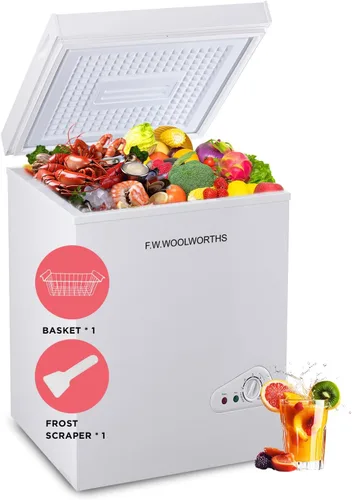 Vista 11 de F.W.WOOLWORTHS Congelador de pecho de 3.5 pies cúbicos con cesta extraíble, termostato ajustable 7 para congelador profundo, congelador compacto