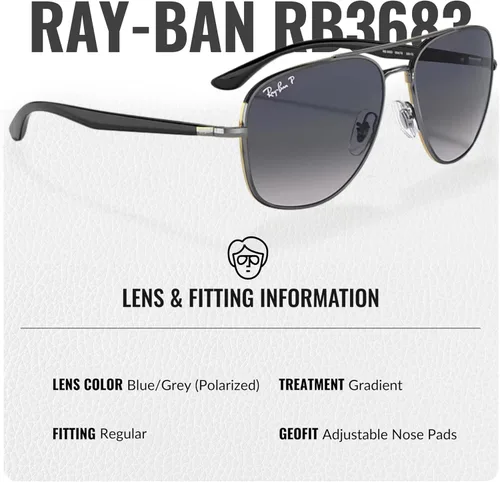 Vista 5 de Ray-Ban RB3683 Gafas de sol de forma cuadrada con kit oficial de gafas