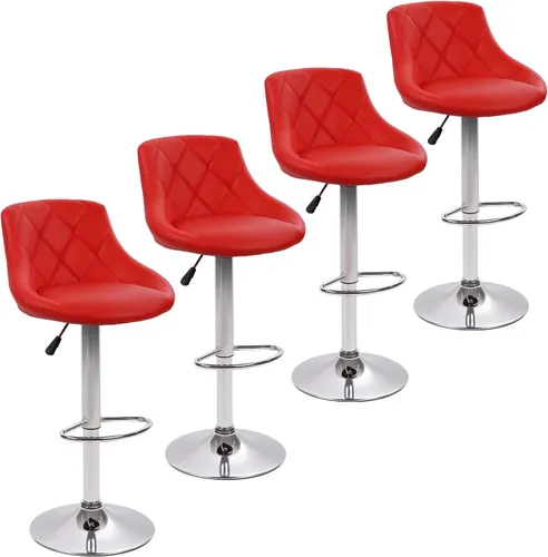 Vista 11 de Dkeli Taburetes de bar de altura de mostrador, juego de 2 sillas de bar ajustables de cuero para cocina, sala de estar, pub, taburete giratorio