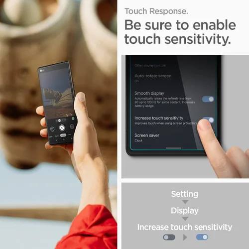 Vista 4 de Spigen Protector de pantalla de vidrio templado [GlasTR AlignMaster] diseñado para Pixel 6a (2022), paquete de 2