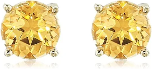 Vista 2 de Tienda Essentials Aretes de plata de ley chapados hechos con piedras preciosas de topacio auténticas, (anteriormente colección Tienda)