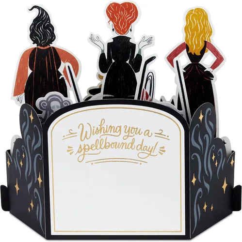 Vista 3 de Hallmark Paper Wonder - Tarjeta desplegable de Hocus Pocus, de Disney, para cumpleaños, Halloween, cualquier ocasión