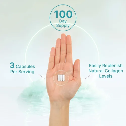 Vista 5 de Píldoras de colágeno múltiple con vitamina C, E y biotina, 300 cápsulas - Péptidos de colágeno hidrolizados - Fórmula 11 en 1 con palma enana