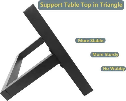 Vista 4 de Patas de metal para mesa, marco de escritorio de tubo cuadrado resistente, patas de mesa industrial, comedor, café, computadora, juego de 2