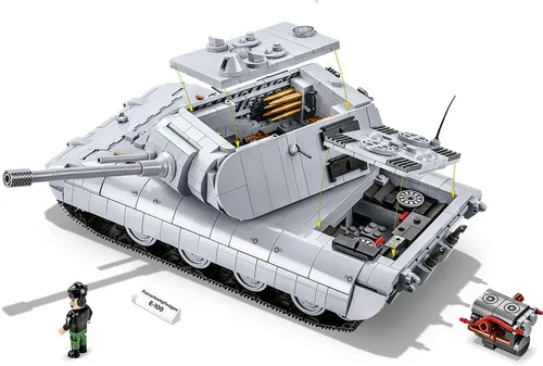 Vista 13 de COBI Colección histórica: Juego de construcción de tanques Panzerkampfwagen E-100 de la Segunda Guerra Mundial, 1511 piezas