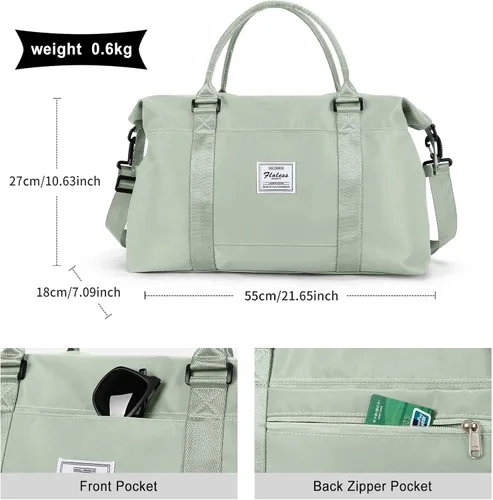 Vista 4 de Bolsa de lona de viaje, bolsa de gimnasio deportiva, bolsa de hombro para fin de semana para mujer