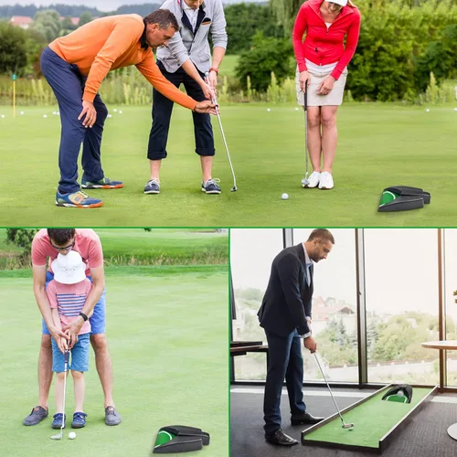 Vista 7 de Máquina de poner automática - Ayuda de entrenamiento con taza de golf de retorno automático para práctica en interiores/exteriores
