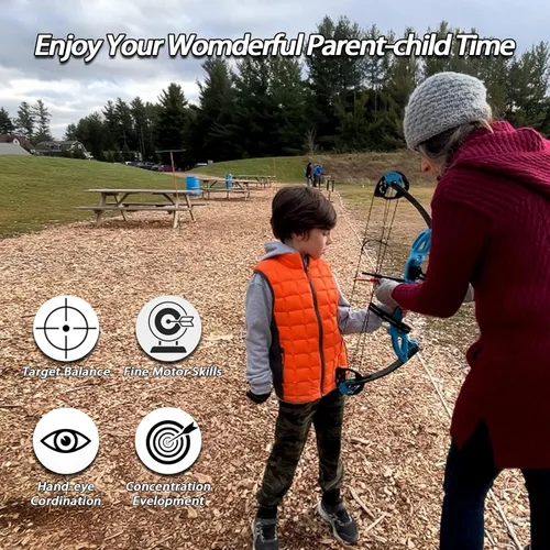 Vista 3 de Lanneret Juegos de arco compuesto y tiro con arco – Arcos compuestos de tiro con arco a mano derecha, 15-29 libras, peso de tracción ajustable