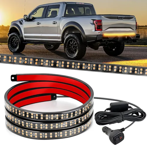 Vista 18 de Nilight - Tira de luz LED para plataforma trasera de 30 pulgadas de UTV, 204 LED, luces de freno ámbar, luces intermitentes rojas, compatible