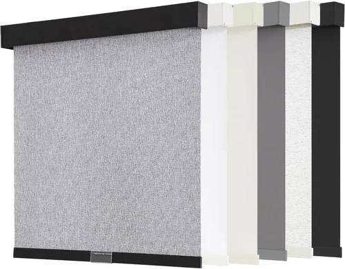 Vista 8 de AOSKY Persianas enrollables opacas sin cordones para ventanas, persianas de parada libre con cenefa, tela aislante térmica, protección UV, persianas