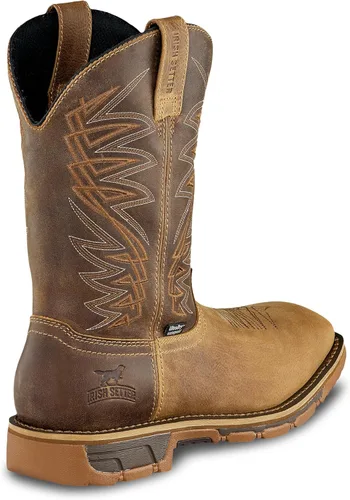 Vista 4 de Irish Setter, Marshall, para hombre, 11", impermeable, puntera de seguridad de acero, bota de trabajo tipo pull-on