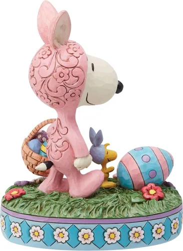 Vista 3 de Enesco Peanuts by Jim Shore Snoopy and Woodstock - Figura de conejitos de Pascua, 6 pulgadas, multicolor