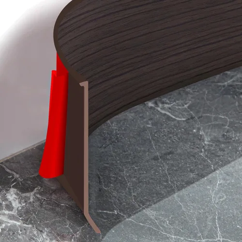 Vista 7 de Moldura flexible para zócalo de 4 pulgadas, base de pared de vinilo autoadhesivo para despegar y pegar, base de goma para zócalo de pared