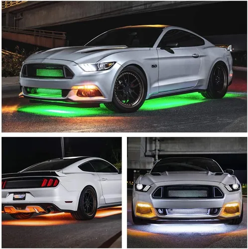 Vista 3 de LEDGlow, 4 unidades. Kit de iluminación LED para carrocería de autos, millones de colores SMD, con control para celular mediante Bluetooth