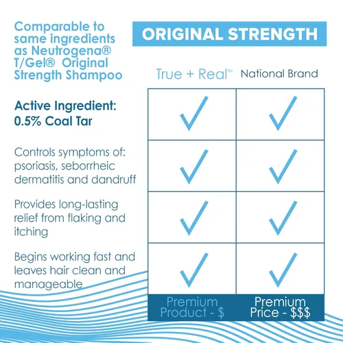 Vista 7 de True+Real Champú de alquitrán de hulla terapéutico Plus Tar Gel anti-caspa, fuerza original 0.5% alquitrán de hulla, 4.4 fl oz