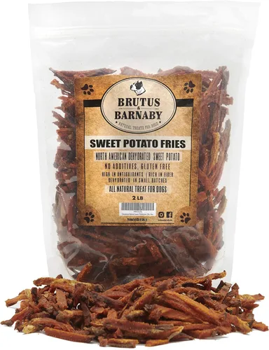 BRUTUS & BARNABY Golosinas para perros, sin aditivos, papas fritas dulces deshidratadas, sin granos, sin gluten y sin conservantes añadidos (14