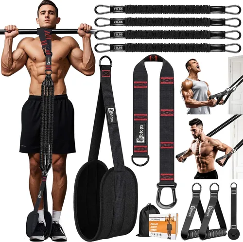 Pull Up Assistance Bands,Up to 300 lbs Assistance,Adjustable Heavy Duty 4 Pull Up Bands with Handle and Door Anchor for Home Gym Fitness Exercise