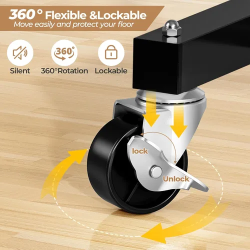 Vista 3 de Abiglifty Perchero de doble barra para colgar ropa, perchero con ruedas, organizador portátil de armario para lavandería, habitación (negro)