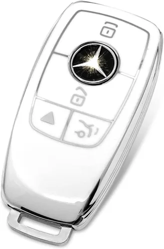Vista 23 de Funda de llave de TPU suave avanzada es compatible con Mercedes Benz 2024-2025 E 2023-2025 SL CLE GLC 2022-2025 EQE EQS S C Series llave