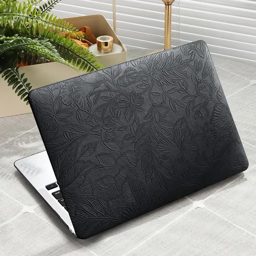 Vista 10 de iCasso - Funda compatible con MacBook Air de 13 pulgadas, versiones 2020-2018 A2337 M1 A2179 A1932, carcasa rígida de plástico con textura de cuero