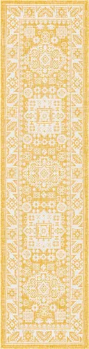 Vista 293 de Unique Loom Outdoor Aztec Collection Alfombra de área - Chalca (10 pies, redonda, azul/marfil)