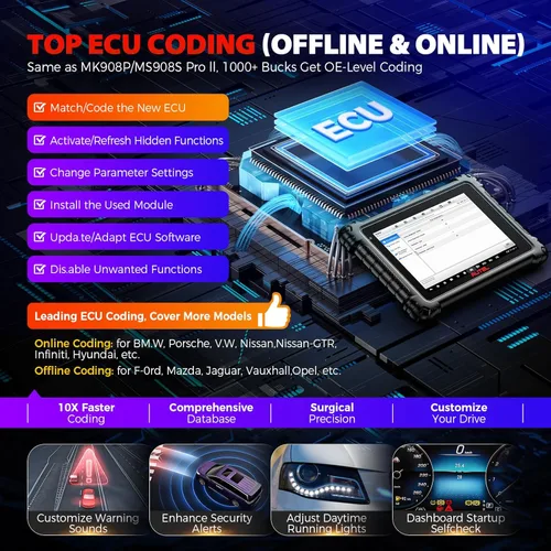 Vista 4 de Autel Escáner MaxiSYS MS906 MAX 2026, MS906MAX 10.1 pulgadas V2.0 de MS906 PRO MP900BT MS908S MK908 MS906PRO-TS, herramienta de escaneo