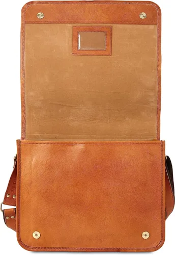Vista 8 de URBAN LEATHER Laptop Shoulder Messenger Bag - Vintage Brown Handmade Satchel Briefcase Bag for Men