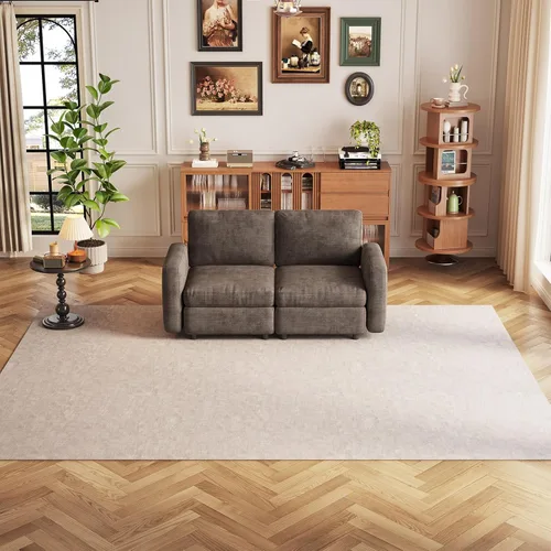 Vista 73 de Guyii Sofá modular de terciopelo, moderno sofá de 4 plazas de gran tamaño con 3 almohadas y reposapiés de almacenamiento, sofá convertible de 115.74