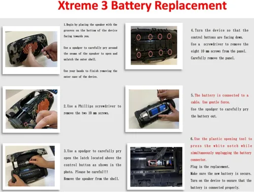 Vista 3 de Xtreme 3 - Batería de repuesto para batería Xtreme 3, batería de altavoz GSP-2S2P-XT3A con herramientas 5200mAH