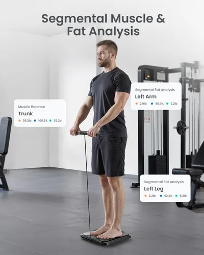 Vista 10 de RENPHO Báscula inteligente para peso corporal, apta para FSA y HSA, báscula digital de baño de 8 electrodos con IMC, grasa corporal, masa muscular