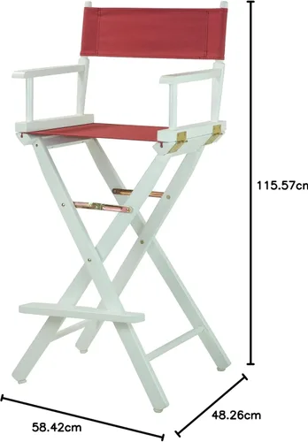Vista 203 de Casual Home - Silla de director de 24.0 in, marco negro, con lona azul marino, altura de mostrador