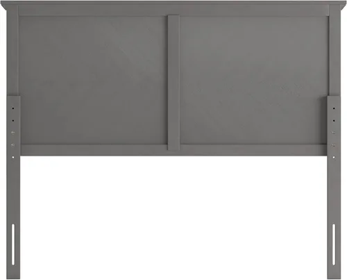 Vista 36 de EMMA + OLIVER Frenti Cabecero de madera de tamaño completo, cabecero ajustable con patrón de espiga en color marrón claro