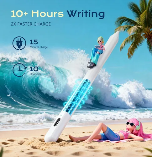 Vista 2 de Lápiz capacitivo para iPad 9ª y 11ª generación - Lápiz digital de carga rápida 5X - Compatible con Apple iPad Pro 11"/12.9"/M4 2018-2025, iPad mini