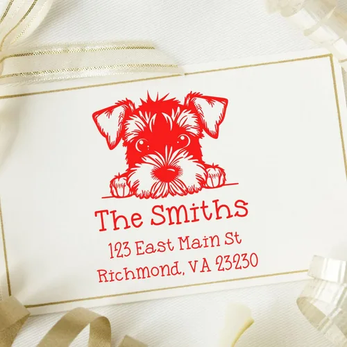 Vista 189 de Sello de alta calidad para cachorros Airedale Terrier – Sello de dirección personalizado – Ideal para los amantes de los perros – Elección de 5