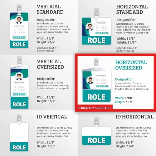 Vista 2 de Insignia personalizada Buddy – en color azul brillante – horizontal de gran tamaño (5 piezas) – Tarjeta de respaldo de doble cara – Duradera