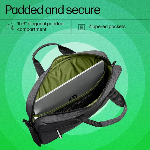 Vista 6 de HP Prelude Bolsa Topload para laptop – Se adapta a laptops de 15.6 pulgadas – Tela duradera con revestimiento resistente al agua, compartimento