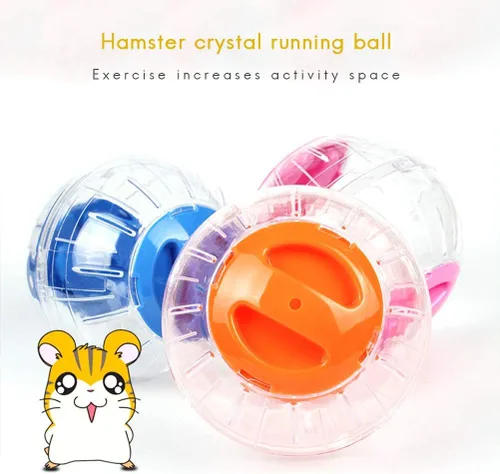 Vista 5 de Mini Nueva Bola de Carrera Linda para Hámster Enano de 4.72 Pulgadas Bola de Cristal para Hámsteres Pequeña Rueda de Ejercicio Silenciosa Accesorios